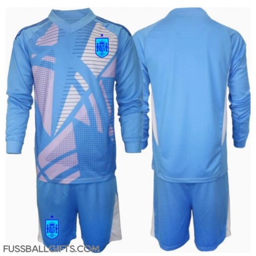 Spanien Torwart Fußballbekleidung Heimtrikot Kinder EM 2024 Langarm (+ kurze hosen)
